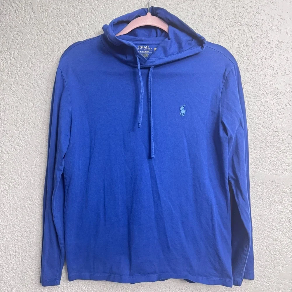 Polo Ralph Lauren Blue Hooded Long Sleeve Tee Men’s Small